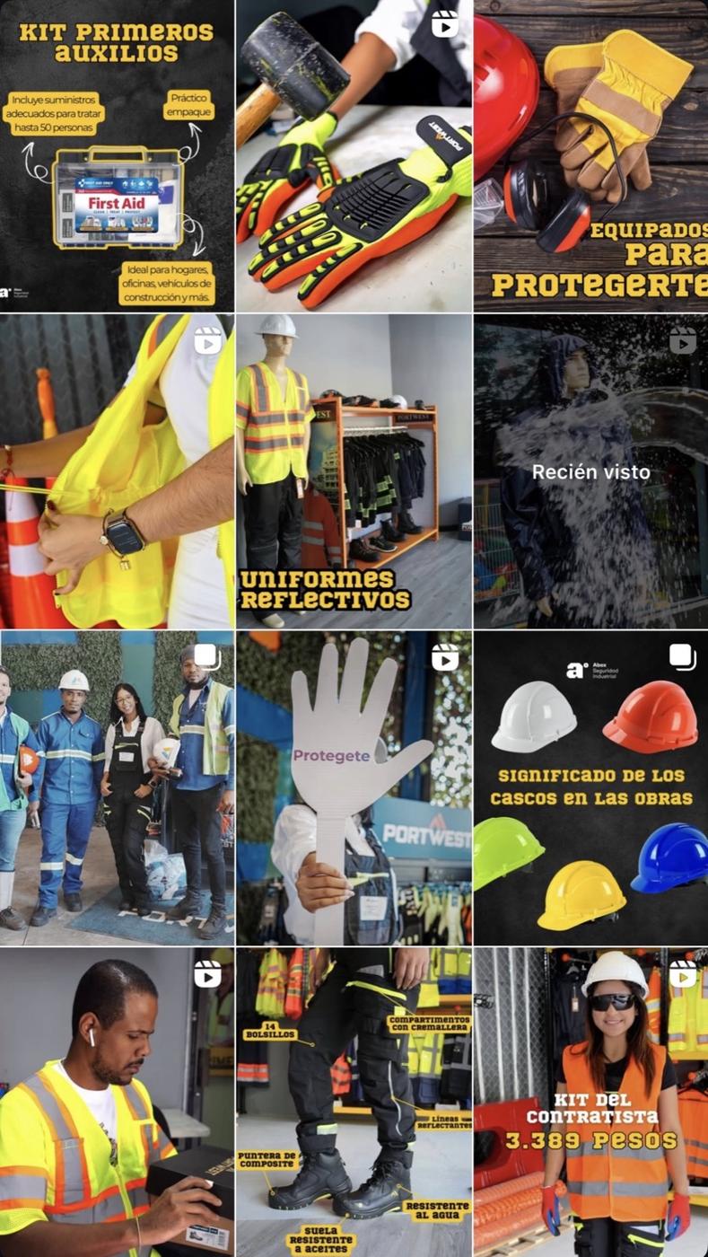 Feed de Instagram para una empresa de seguridad industrial