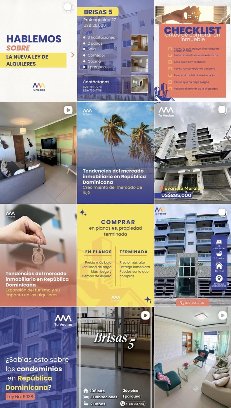 Feed de Instagram para una empresa de bienes raíces