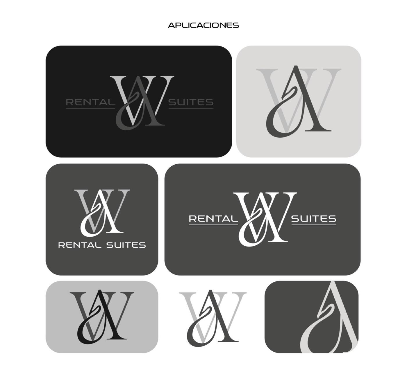 Versiones del logo de AW Rental Suites
