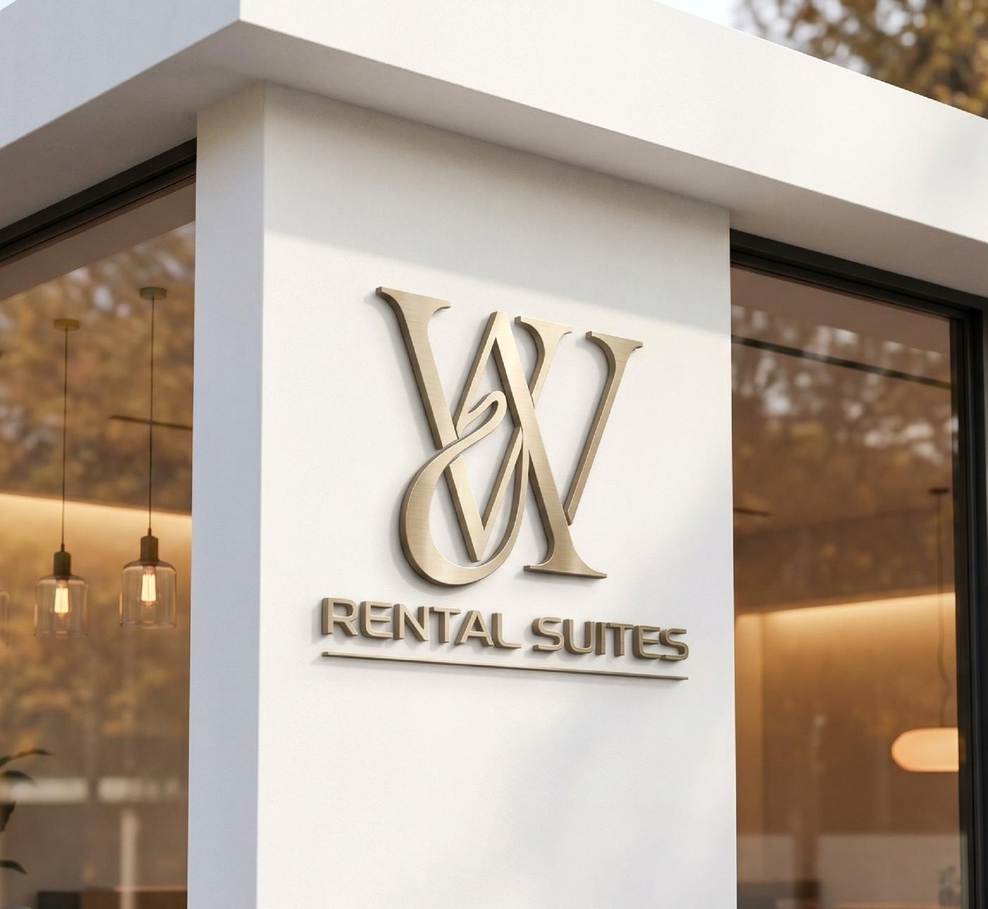 Aplicación exterior del logo de AW Rental Suites